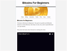 Tablet Screenshot of bitcoinsforbeginners.com